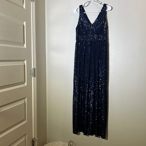Navy Blue Maxi Dress w/ Sequence